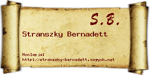 Stranszky Bernadett névjegykártya