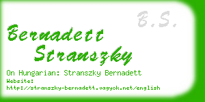 bernadett stranszky business card
